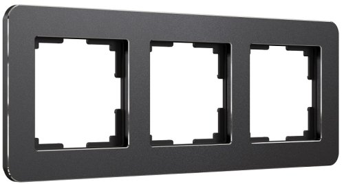 Рамка универсальная Werkel Platinum 3-м. металл черный алюминий фото Рамка универсальная Werkel Platinum 3-м. металл черный алюминий картинка